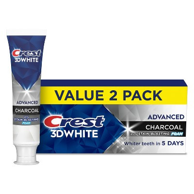 Crest 3D White Advanced Charcoal Teeth Whitening Toothpaste - 3.3oz/2pk | Target