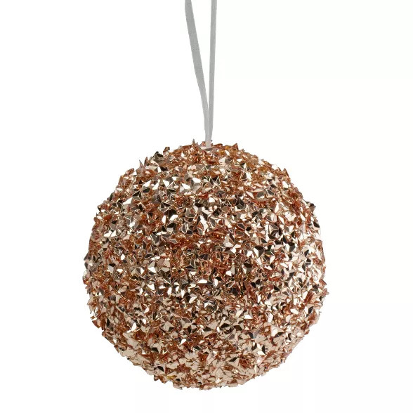 Northlight 4.75" Rose Gold Glittered Christmas Ball Ornament | Target