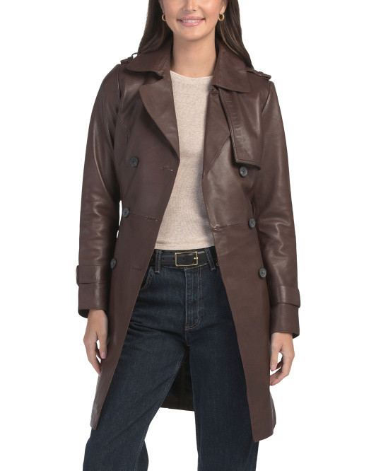 Leather Trench Coat | TJ Maxx