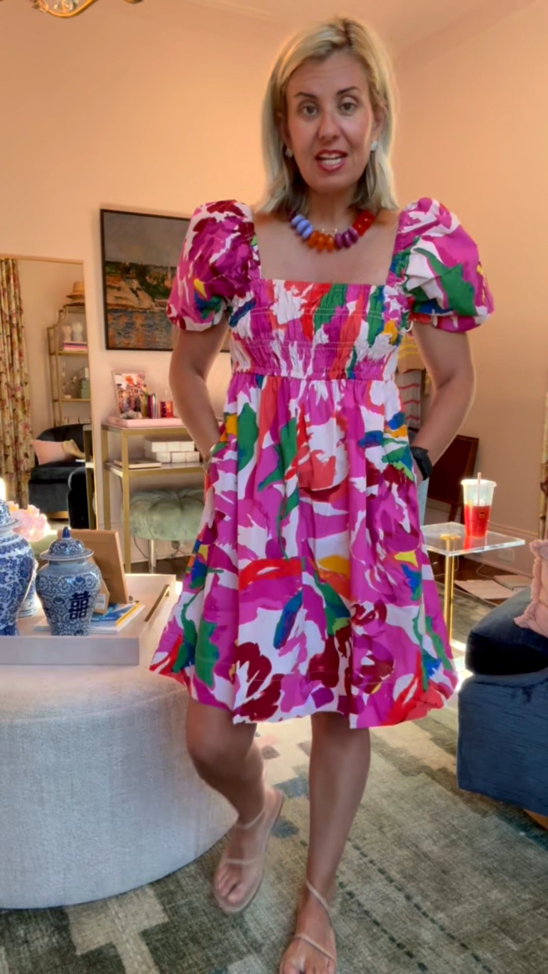 Ok fabulousness coming from Wally World! Such a pretty dress with puff sleeves, pockets, and nice silhouette. I’m wearing a size small and 8 sandal. ￼

#LTKdayinmylife #LTKootd #LTKmomlife