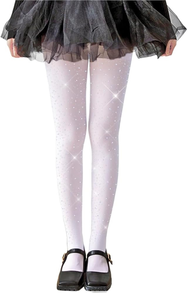 LUCKELF Girls Glitter Tights, Soft Opaque Tights Sparkle Rhinestone Tights School Dress Dance Sto... | Amazon (US)