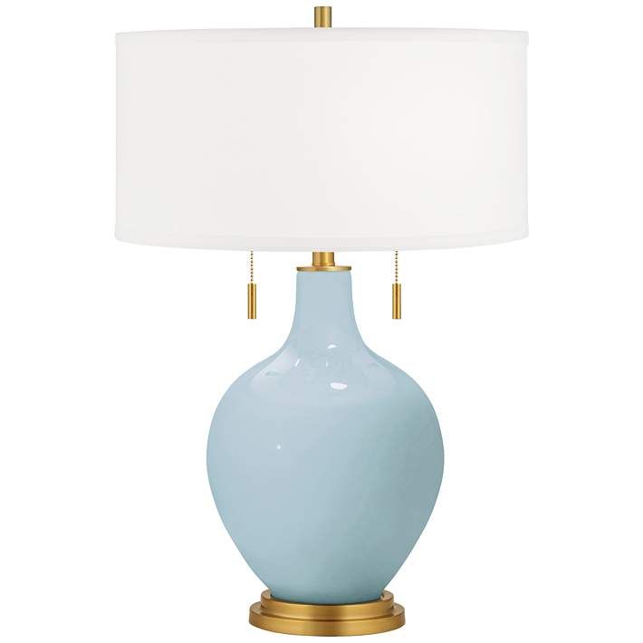Color Plus Toby Brass 28" Vast Sky Blue Glass Table Lamp - #95T20 | Lamps Plus | Lamps Plus