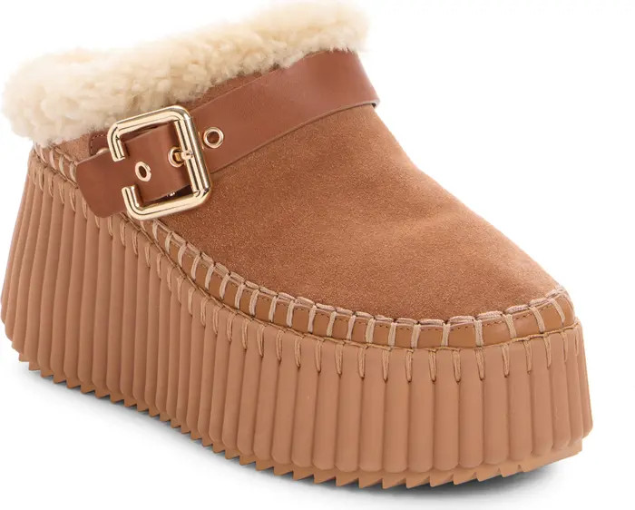 Chloé Nama Genuine Shearling Lined Wedge Mule (Women) | Nordstrom | Nordstrom
