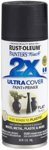 Rust-Oleum 249127 Painter's Touch 2X Ultra Cover, 12 Ounce (Pack of 1), Flat Black | Amazon (US)