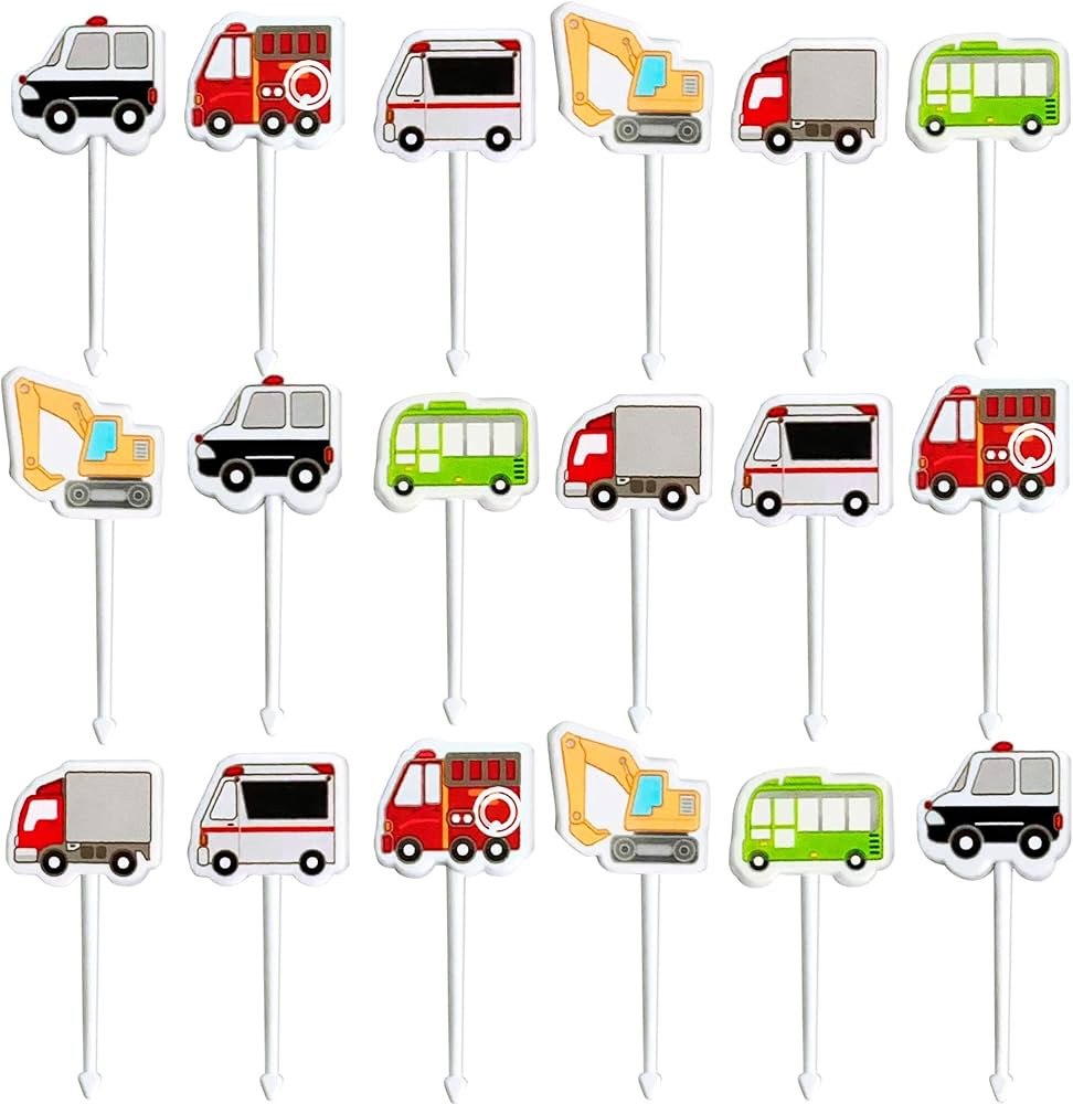 GET FRESH Vehicle Food Picks for Kids – 18-pcs Transport Vehicle Food Bento Picks Lunch Box Dec... | Amazon (US)