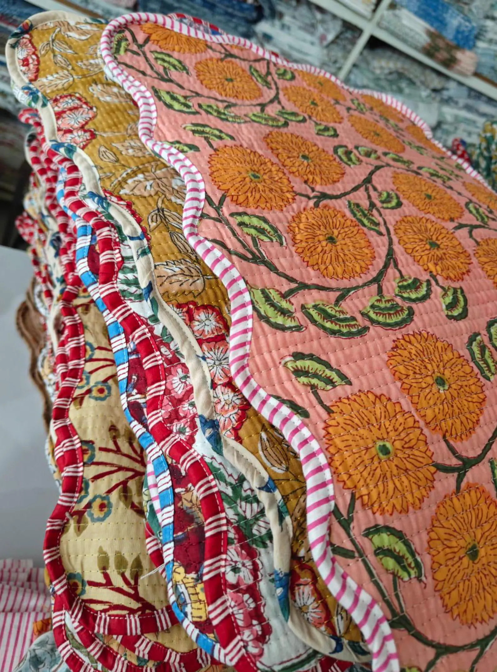 Lot of Pcs Unique Block Print Placemats Boho Placemats Cotton Block Print Placemats New Block Pri... | Etsy (US)