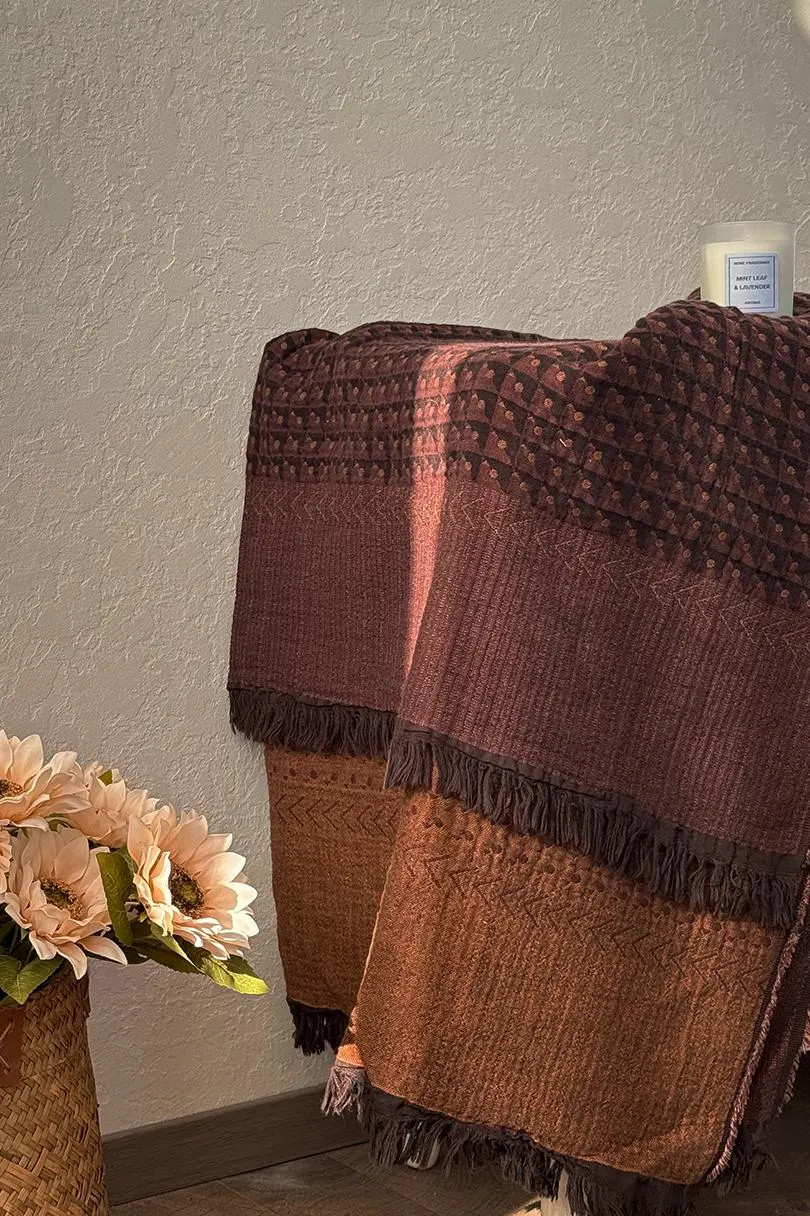 Vintage Red 100% Cotton Coverlet, Geometric Boho Sofa Blanket | Etsy (Global)