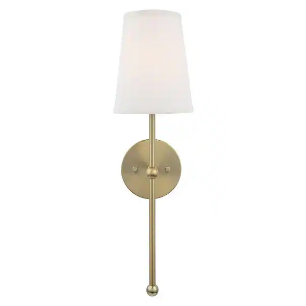 Modern Gold Dimmable 1-Light Wall Sconce with Fabric Shade - Nickel | Bed Bath & Beyond