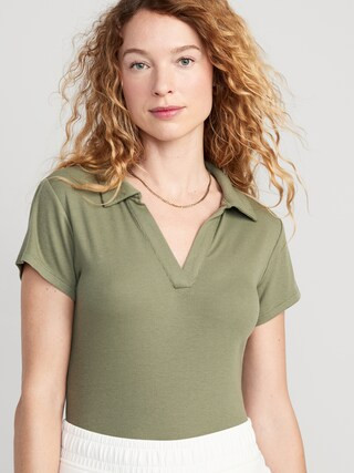 UltraLite Rib-Knit Cropped Polo Shirt for Women | Old Navy (CA)