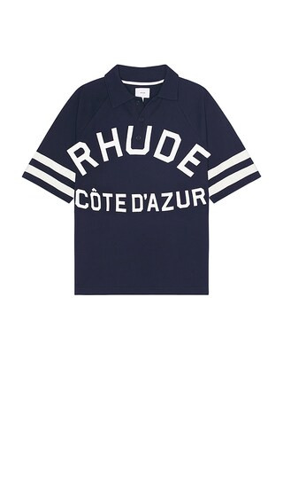 Cote D'azur Pique Raglan Polo in Navy & Off White | Revolve Clothing (Global)
