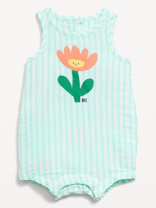 Printed Sleeveless Graphic One-Piece Romper for Baby | Old Navy | Old Navy (US)