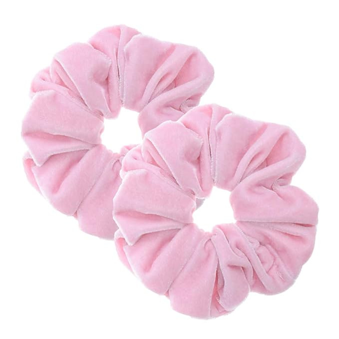 2 Pcs Pink Color Large Size Scrunchies for Hair Women Hair Elastic Bands | Amazon (US)