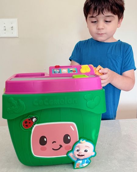 Get ready for food-themed fun 🤩 This CoComelon Veggie Fun Learning Basket is perfect for imaginative self-play and pretending to play grocery store with friends. Designed for toddlers’ small hands, this learning and education toy helps develop fine motor skills as kids pick up the food items, slide the ladybug, and push the buttons. This 10-piece interactive toy comes with a shopping basket, checkout counter with handheld scanner, and 8 pieces of play food. Slide the ladybug to select a mode to practice counting or color recognition, or to hear fun facts about fruits and vegetables. Over 30 phrases and sounds encourage children to learn numbers, color recognition, facts about foods, and more. Press the music key to hear the CoComelon song, “Yes, Yes, Vegetables!” Activate the learning phrases and music by placing a play food item on the checkout counter, or dropping it through the slot in the basket. Press the button on the handheld scanner to hear realistic sound effects and phrases. When the shopping fun is done, remove the checkout counter to store the play fruits and veggies inside the basket. This CoComelon toy makes a great gift for toddlers and preschoolers ages 18 months and up. 2 x AA batteries required (not included).

SALE: 25% off one toy or kids' book
Expires November 18

#LTKkids #LTKGiftGuide #LTKHolidaySale