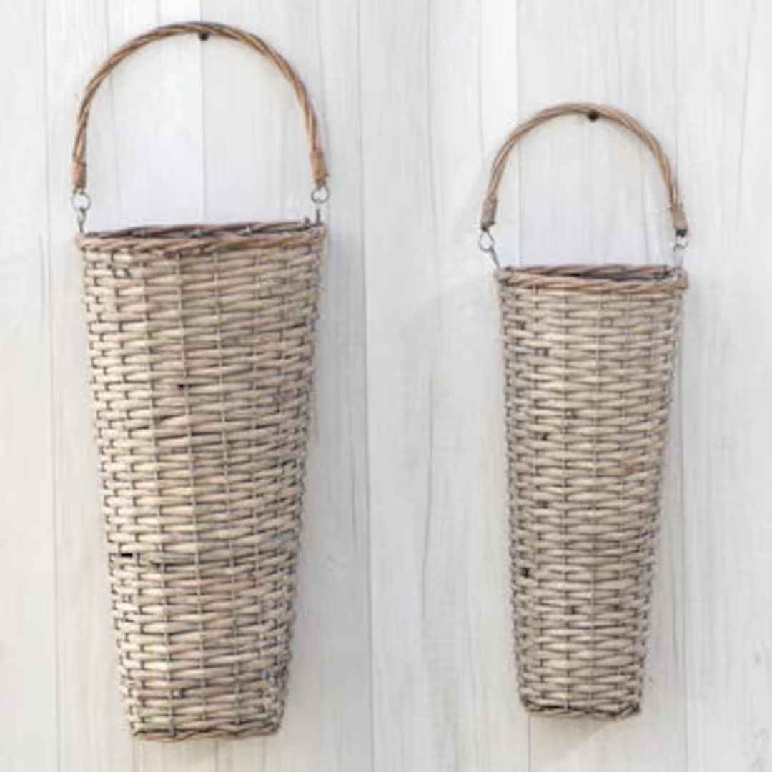 Door Basket / Wall Basket / Floral Design/ Silk Flowers/ Farmhouse Decor/ Crafting Basket / DIY B... | Etsy (US)