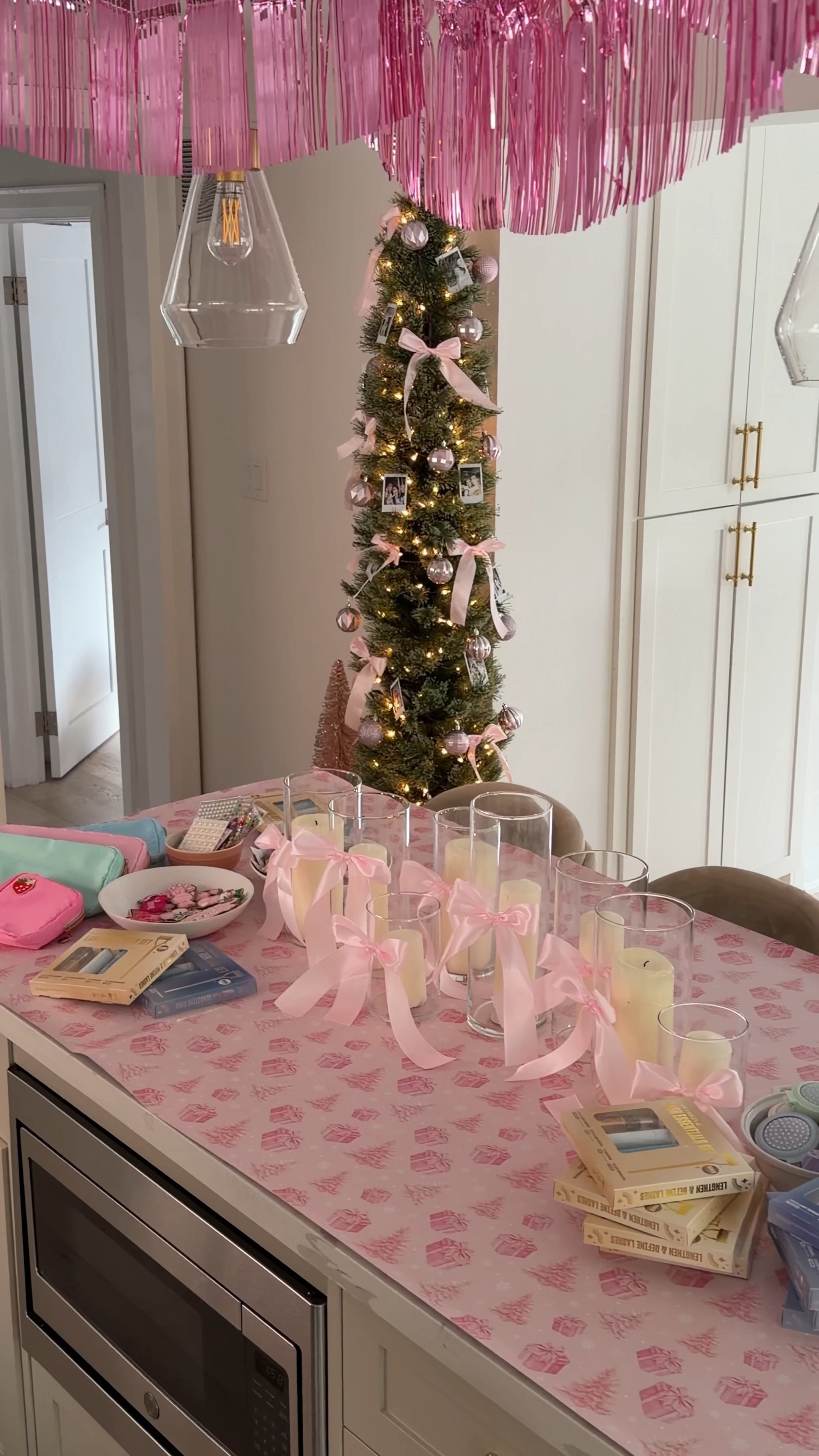 Pink Christmas girls craft night: decorating makeup bags 💋💄🩷🎀 use code NICOLLE15 for $$ off at checkout for Babe 

#LTKParties #LTKHoliday #LTKCyberWeek