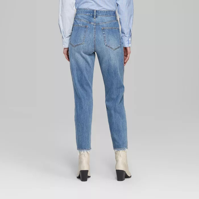 Women's High-Rise Distressed Mom Jeans - Wild Fable™ Medium Blue Wash | Target