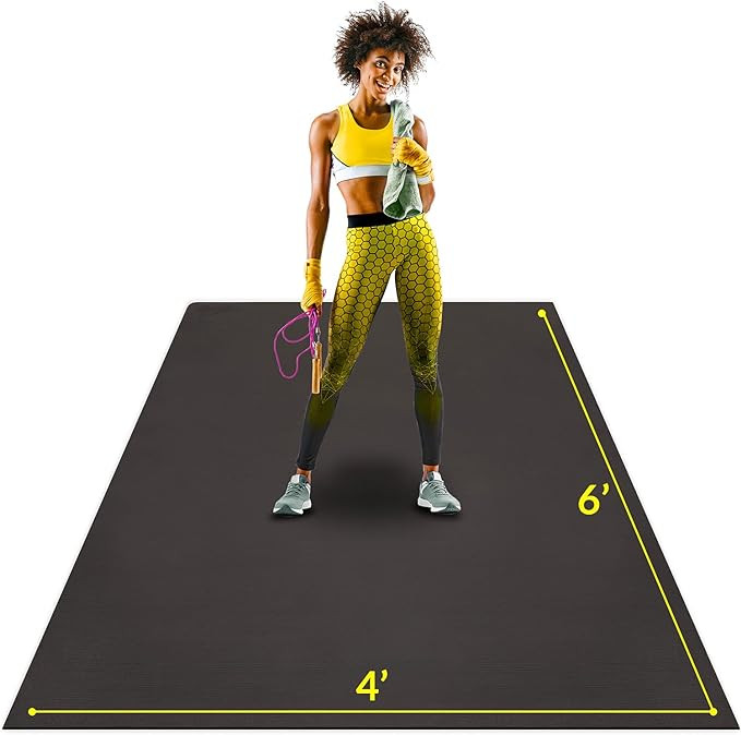 ActiveGear Large Exercise Mat 6' x 4' x 7mm thick | Ultra-Durable Non-Slip Rubber Workout Mat for... | Amazon (US)