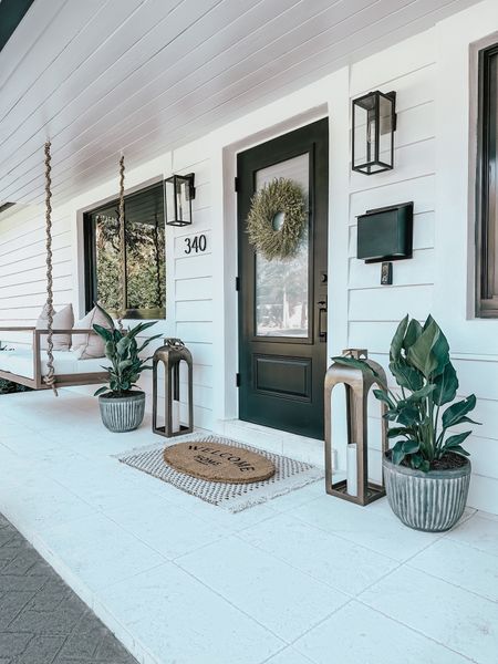 Front porch decor #frontporch #porchdecor #outdoordecor #homedecor #wreath #doormat #planter #lantern #porchswing #homedecor #target #targethome #targetfinds #studiomcgee 

#LTKunder100 #LTKhome #LTKunder50