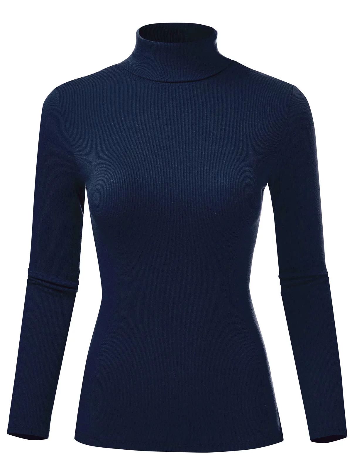 FashionMille Women's Ribbed Slim Fit Lightweight Long Sleeve Turtleneck Sweater | Walmart (US)