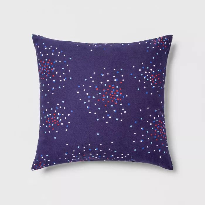 Indoor/Outdoor Fireworks Square Throw Pillow Navy - Sun Squad™ | Target