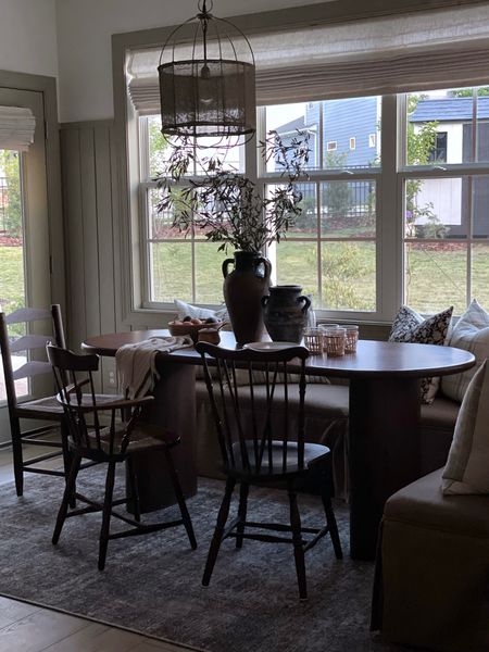 dining inspo, kitchen nook, banquette, vintage chairs, window tape grid 

#LTKhome #LTKunder100 #LTKunder50