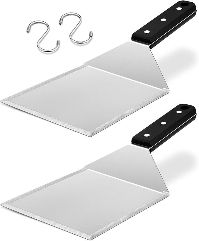 HaSteeL Metal Spatula Set of 2, Stainless Steel Large Griddle Spatulas with ABS Handle, Heavy Dut... | Amazon (US)