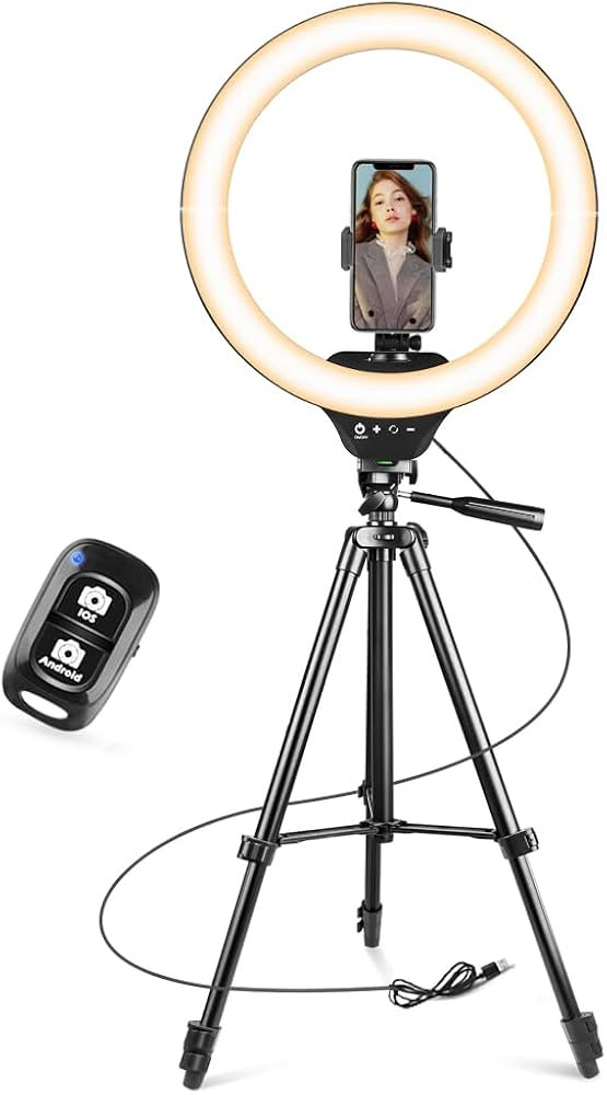 Sensyne 14'' Ring Light with 50'' Extendable Tripod Stand, LED Circle Lights with Phone Holder fo... | Amazon (US)