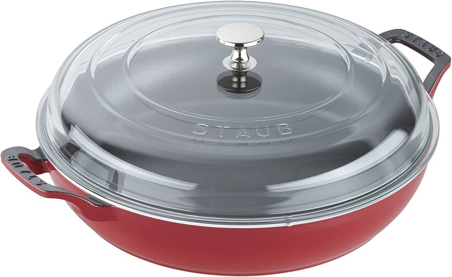 STAUB Braiser with Glass Lid, 3.5-Qt, Cherry | Amazon (US)