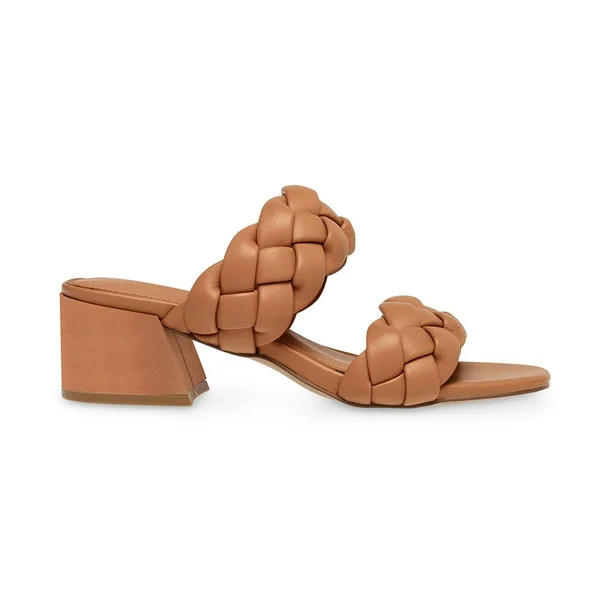 Ashuai Women's Braided High Heel Sandals Double Strap Open Toe Open Back Chunky Heel Slip On Squa... | Walmart (US)