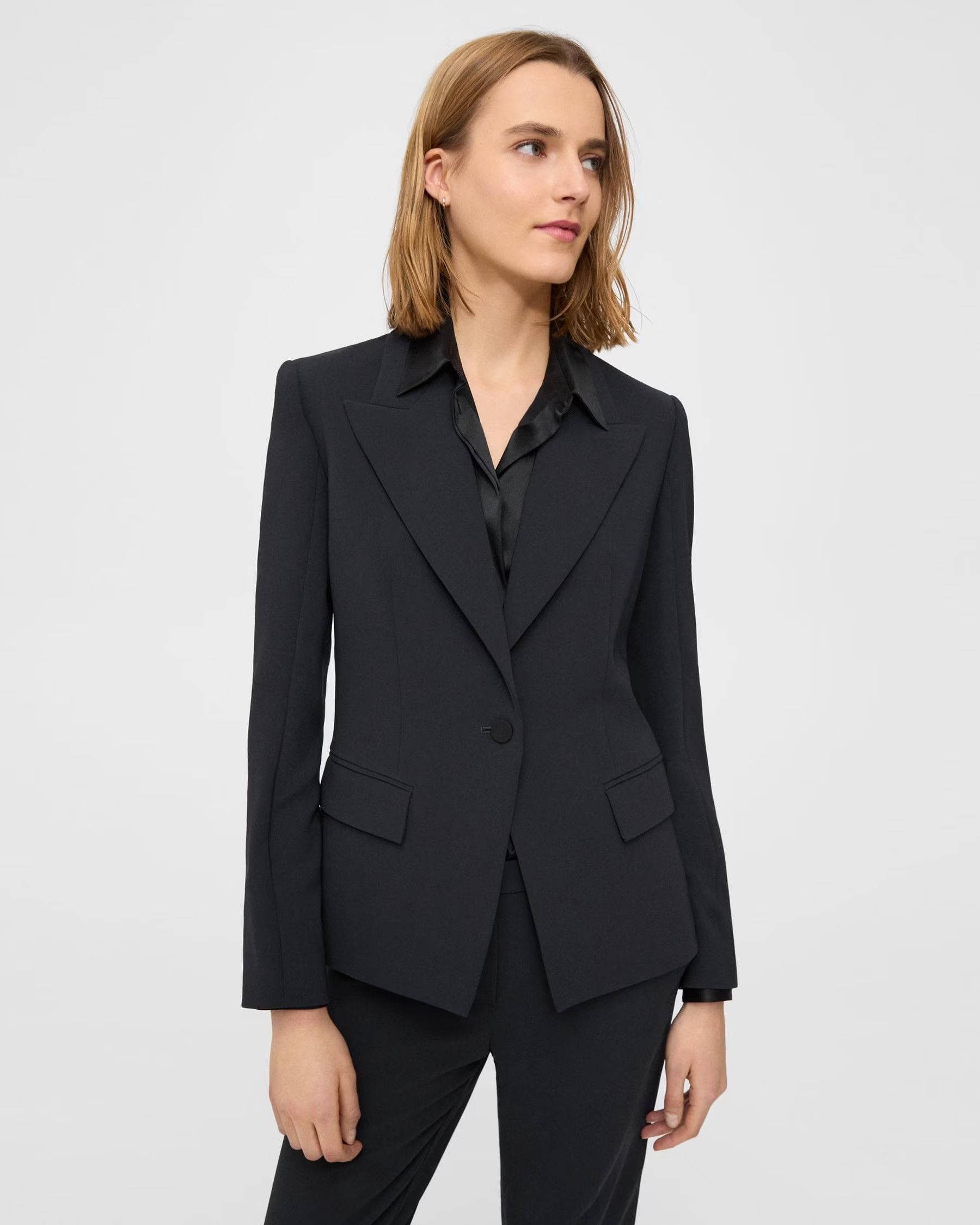 Angled Blazer in Admiral Crepe | Theory