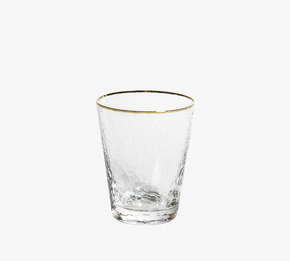 Hammered Gold Rim Tapered Double Old Fashioned Glasses, Set of 4 | Pottery Barn (US)