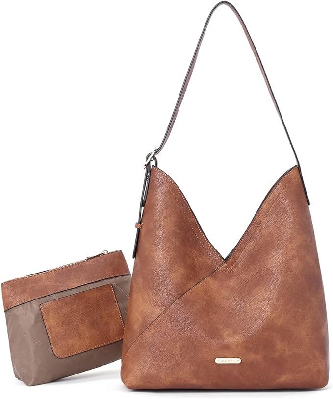 Amazon.com: CLUCI Hobo Bags for Women Vegan Leather Purses Designer Handbags Tote Fashion Large L... | Amazon (US)