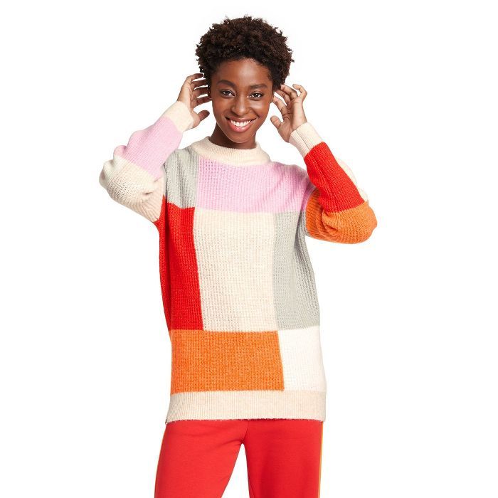 Women's Color Block Sweater - LEGO® Collection x Target Red/Pink/Orange | Target