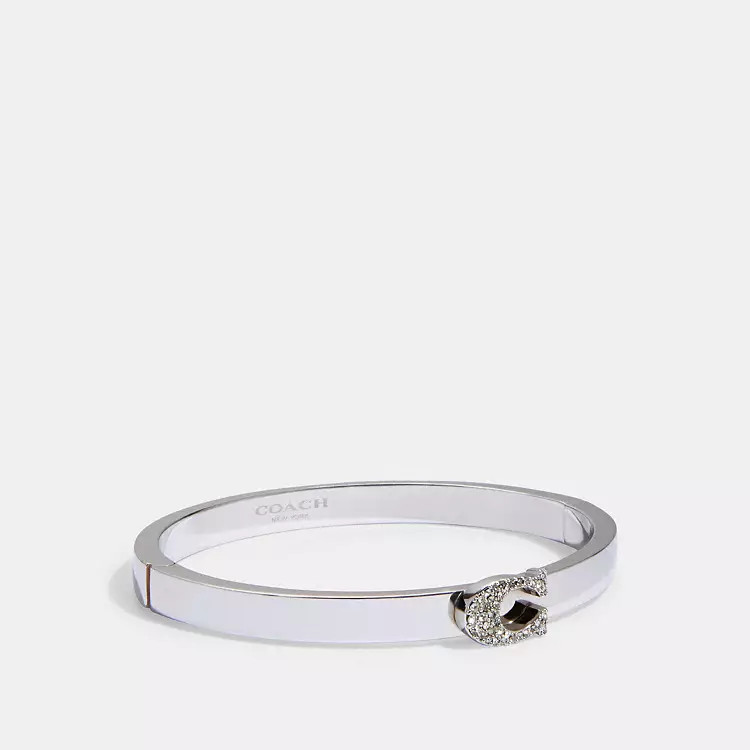 Pave Signature Hinged Bangle | Coach Outlet US