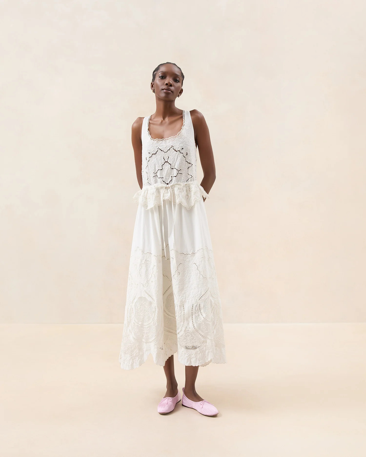 Dominique Milk Lace Paneled Dress | Loeffler Randall