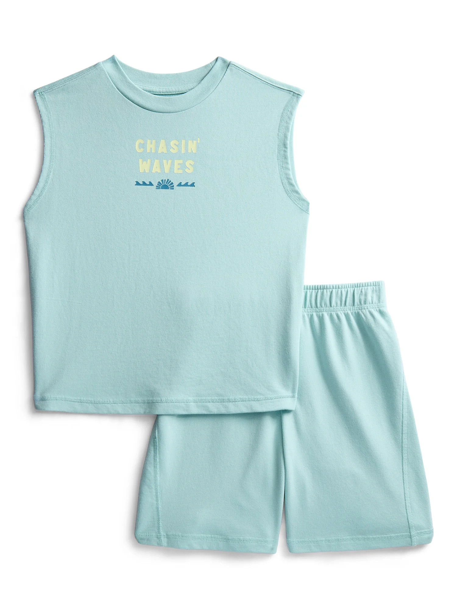 Wonder Nation Little Boys Graphic Tank Top and Shorts Set, 2-Piece, Sizes 4-10 | Walmart (US)