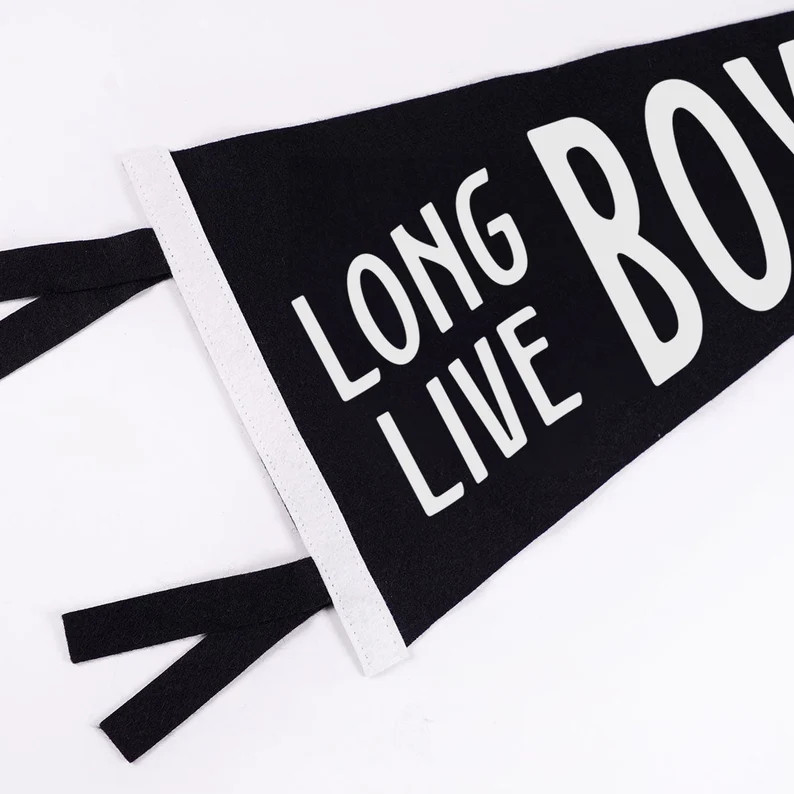 Long Live Boyhood Wool Felt Pennant Flag, Boys' Nursery Wall Hanging, Large Pennant Sign for Boys... | Etsy (Global)