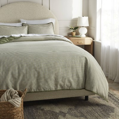 King Mini Gingham Duvet and Sham Set Camel - Threshold™ | Target