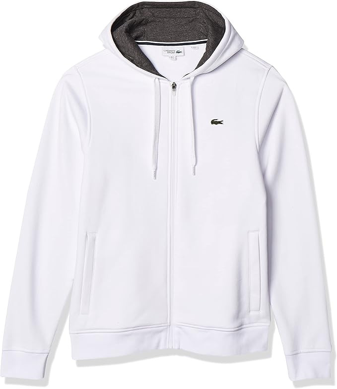Lacoste Men's Sport Long Sleeve Fleece Full Zip Hoodie Sweatshirt | Amazon (US)