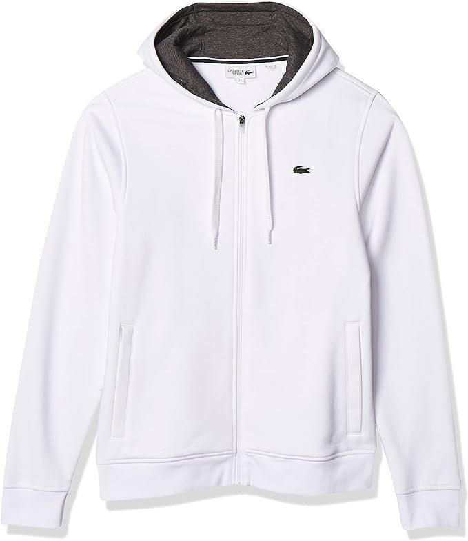 Lacoste Men's Sport Long Sleeve Fleece Full Zip Hoodie Sweatshirt | Amazon (US)