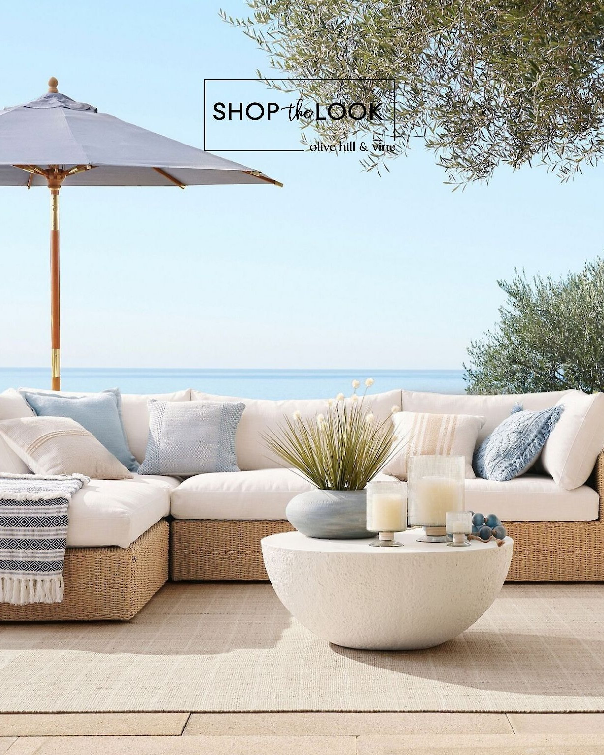 Weekend lounging goals? This outdoor setup nails it. We’re obsessed with the concrete round coffee table—its earthy texture is everything. Pair it with the teak umbrella, all-weather sectional, striped rug, and soft blue-and-ivory accents for a coastal chill zone.  

 

#LTKHome #LTKStyleTip #LTKFamily