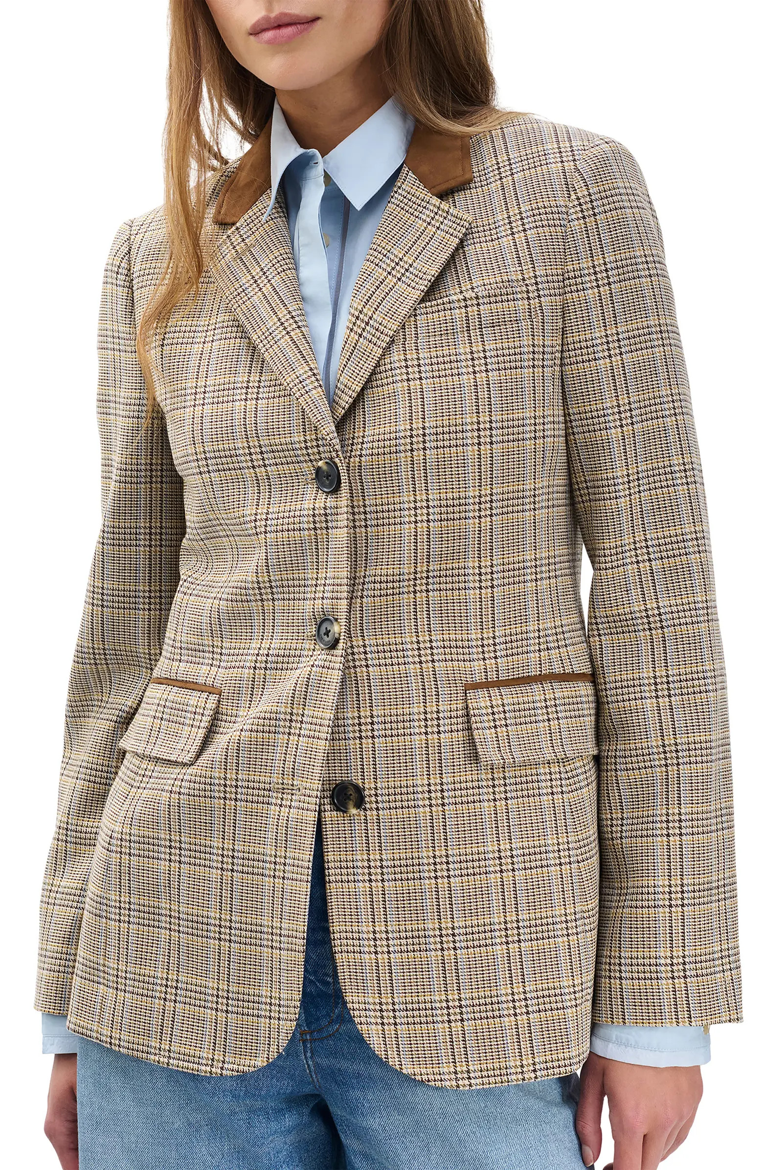 rag & bone Evia Plaid Wool Blend Blazer | Nordstrom | Nordstrom
