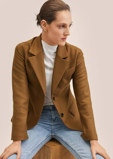 Fitted wool blazer | MANGO (US)