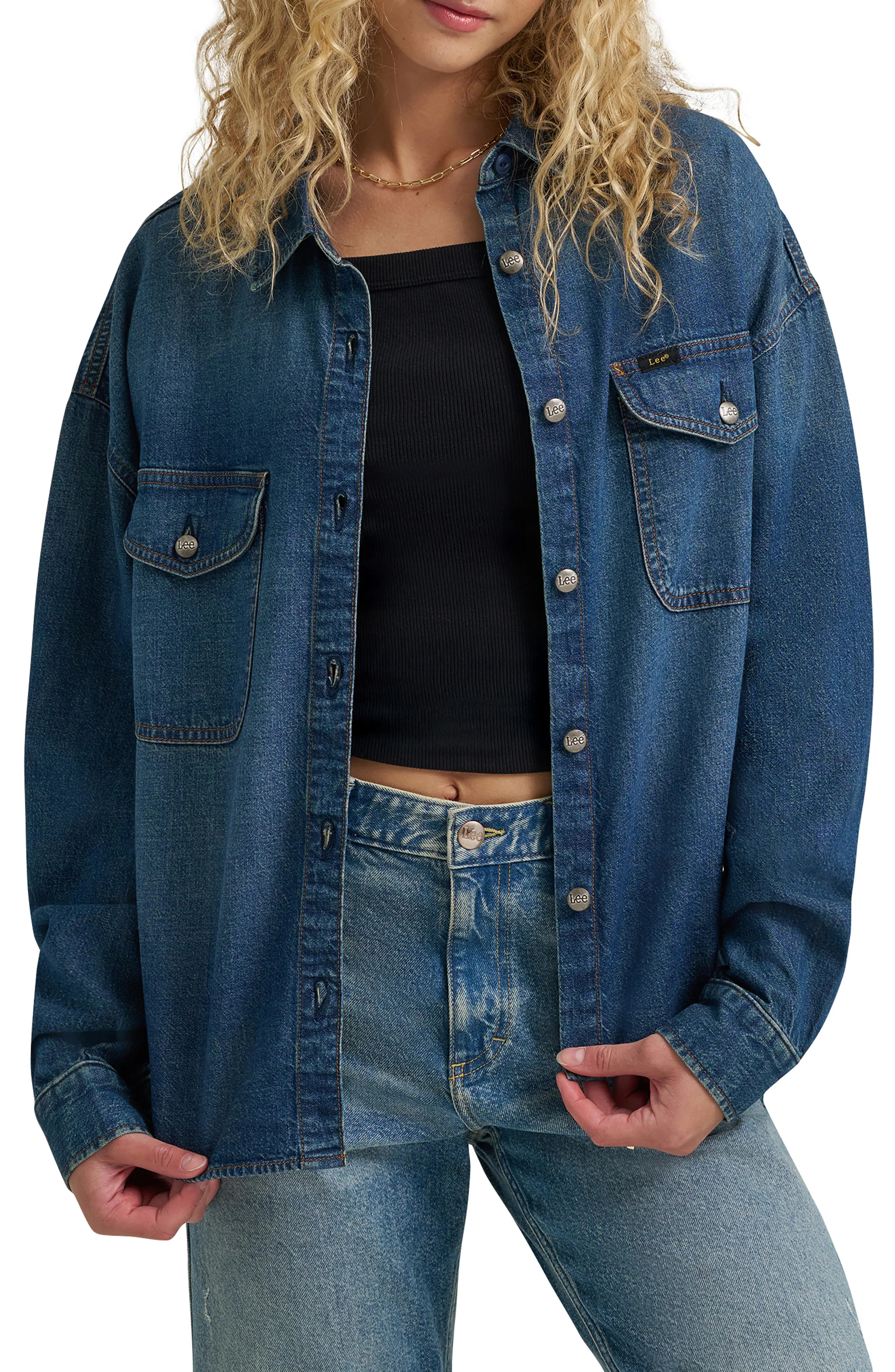 Lee Swing Back Denim Shirt in Night Adventure at Nordstrom, Size X-Small | Nordstrom