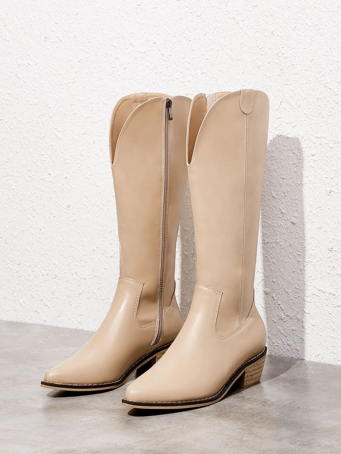 Minimalist Point Toe Riding Boots | SHEIN