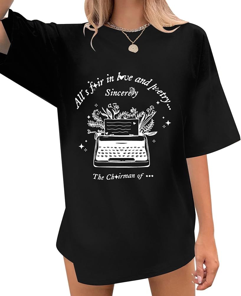 Oversized Country Music Shirt Women Love and Poetry Album T-Shirt Country Music Concert Fans Gift... | Amazon (US)