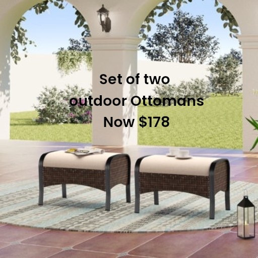 On sale for your patio. Set of two outdoor ottomans. @Wayfair 
The

#LTKSaleAlert #LTKSeasonal