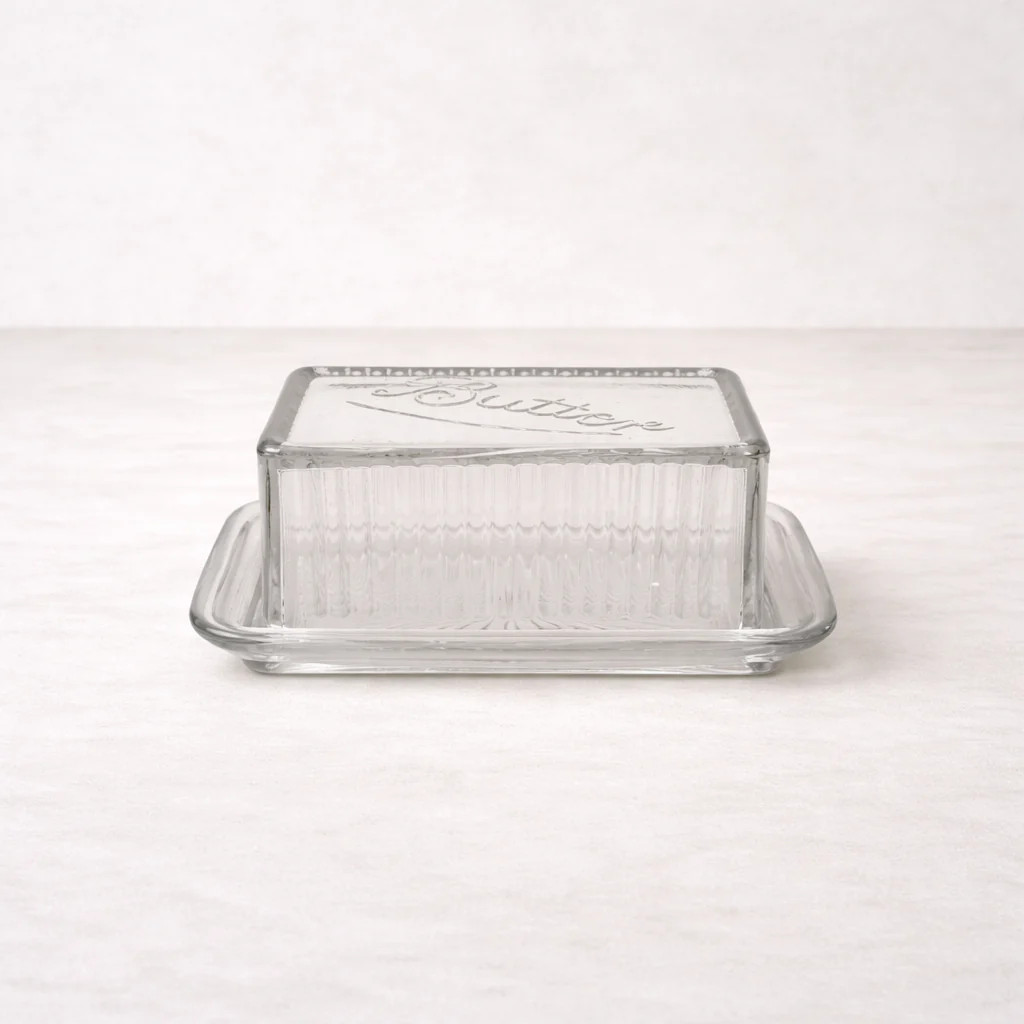 Pressed Glass Butter Dish | By Luxe B Co. | luxe bCO