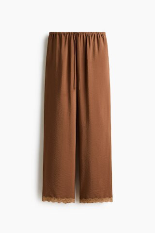 H & M - Lace-Trimmed Drawstring Pants - Beige | H&M (US + CA)