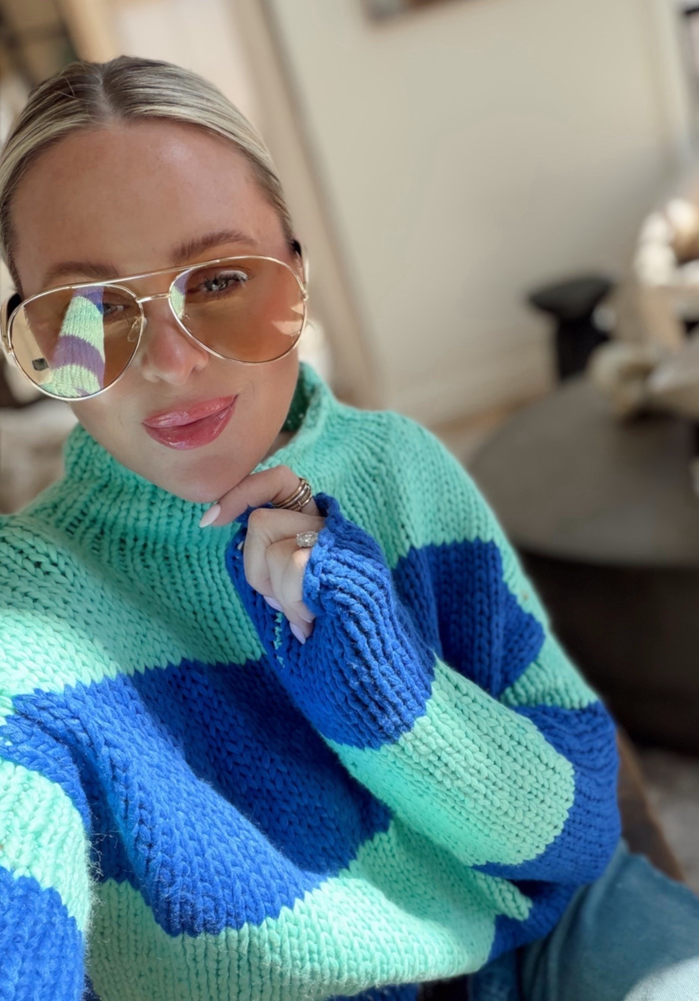 Today’s look! Sweater comes in 5 colors I’m in small. Jeans tts.

Spring outfit. Spring look. Sweater. Sunglasses. Spring 2026. 

#LTKSeasonal #LTKootd